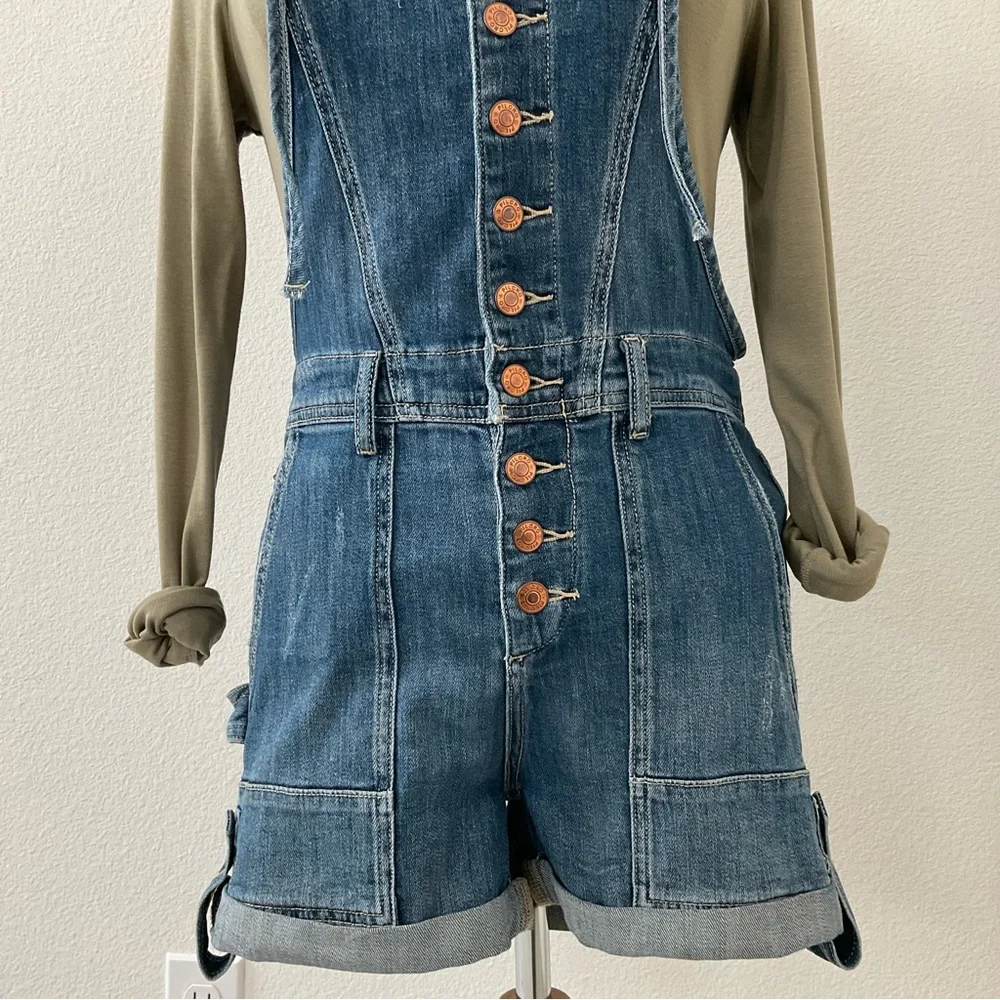 Anthropologie Pilcro Everyday Denim Short Overalls Size 25 - Picture 3 of 16